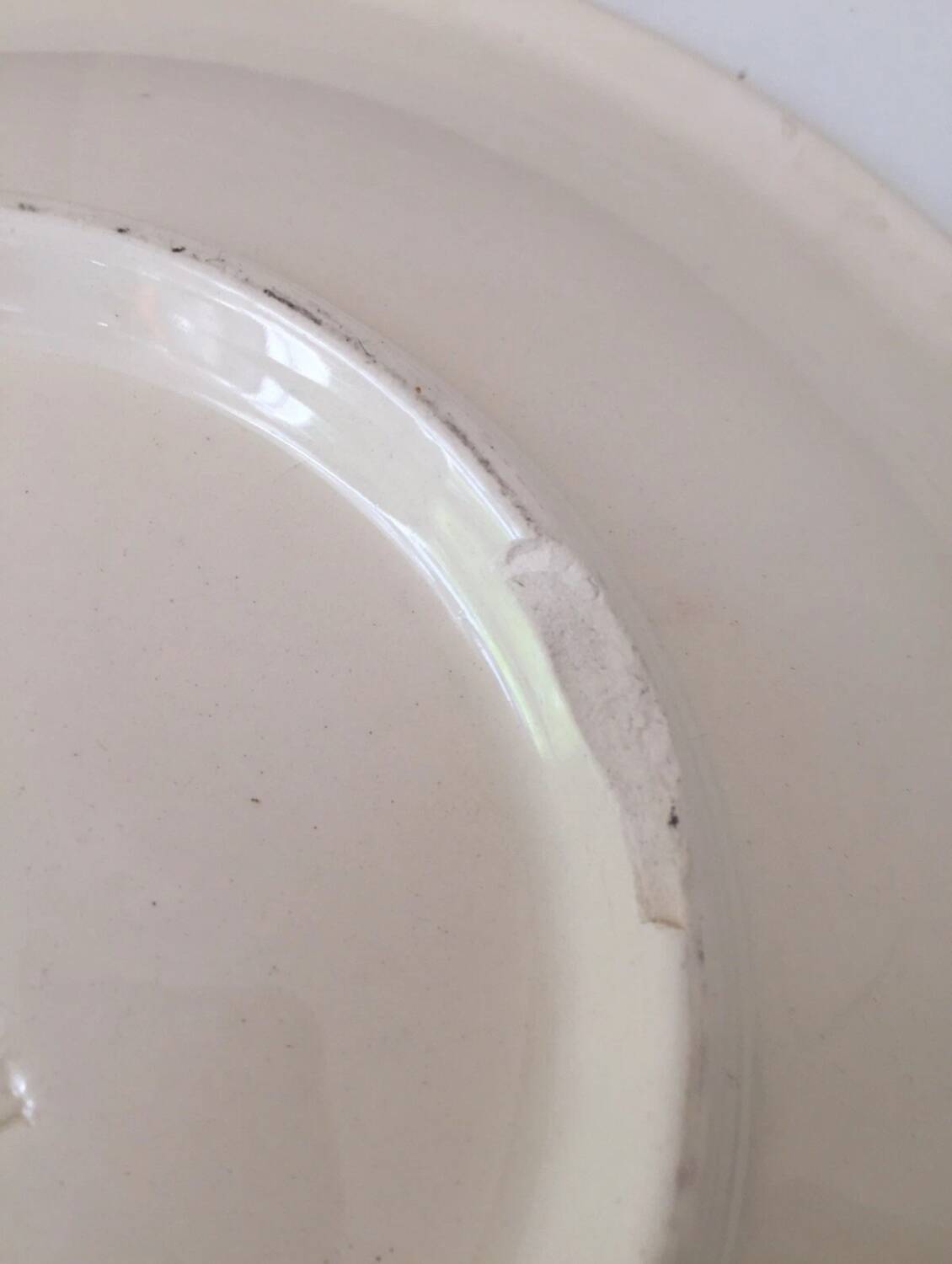 Large round ceramic serving platter from Lunéville, Chantal pattern