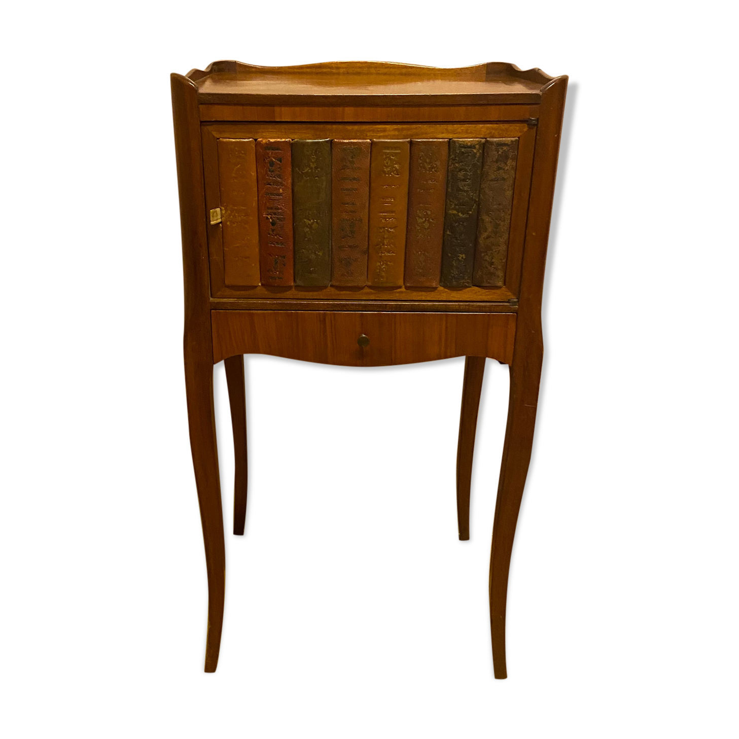 Louis XV style bedside, door imitating books