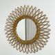Woven wicker sun mirror