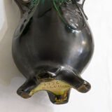 Amphora vase in metallic stoneware