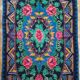 Large handmade Romanian rug 330X160cm with amazing bohemian floral design