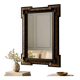 Antique wall mirror in blackened wood and gilded stucco, 19th-century Dutch style.