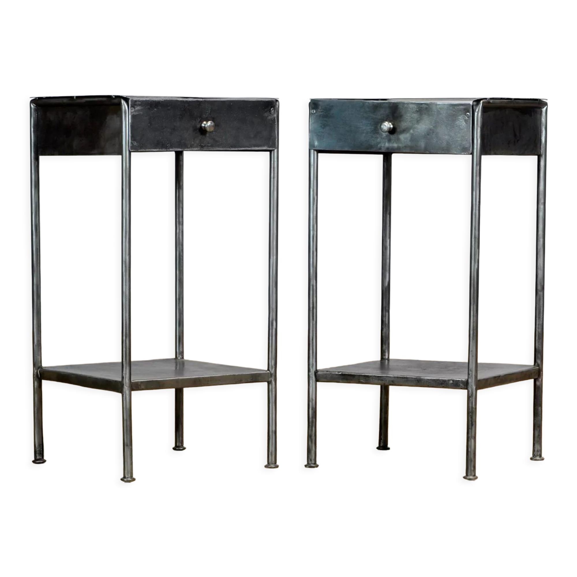 Set Iron Nightstands, 1910's