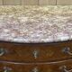 Louis XV style chest of drawers in rosewood, oak and marble top, made in the 70s