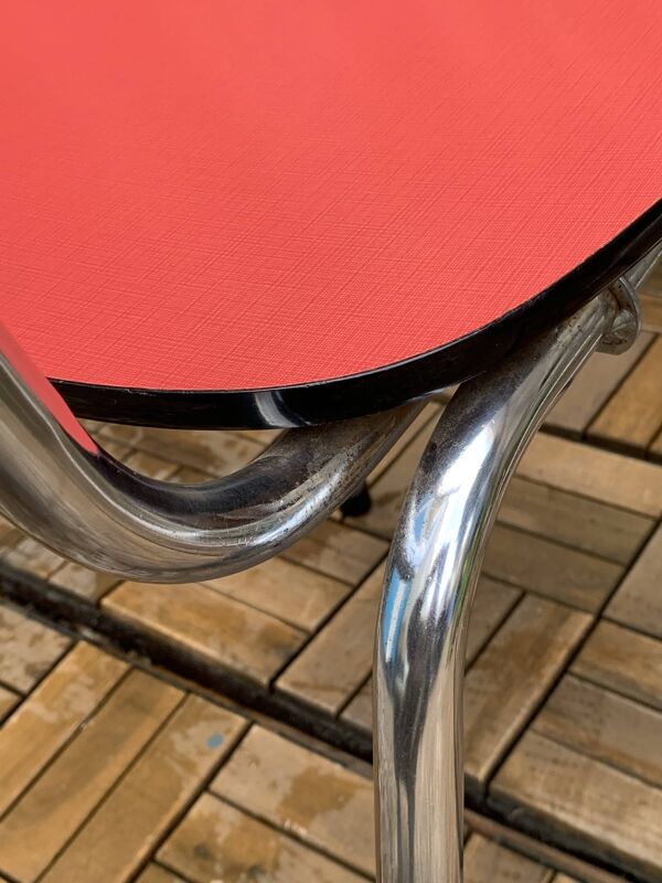 Paire de chaises Formica rouge Roc 1960