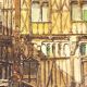 Joigny Old House Porte Saint Jean Colored etching signed Léopold Robin