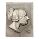 Old academic drawing, profile portrait of a woman by Deleiderrier 1901