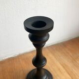 Black wooden candlestick