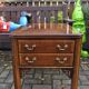 Lane Altavista Virginia brown lacquered wooden side table, vintage 1920s bedside table.