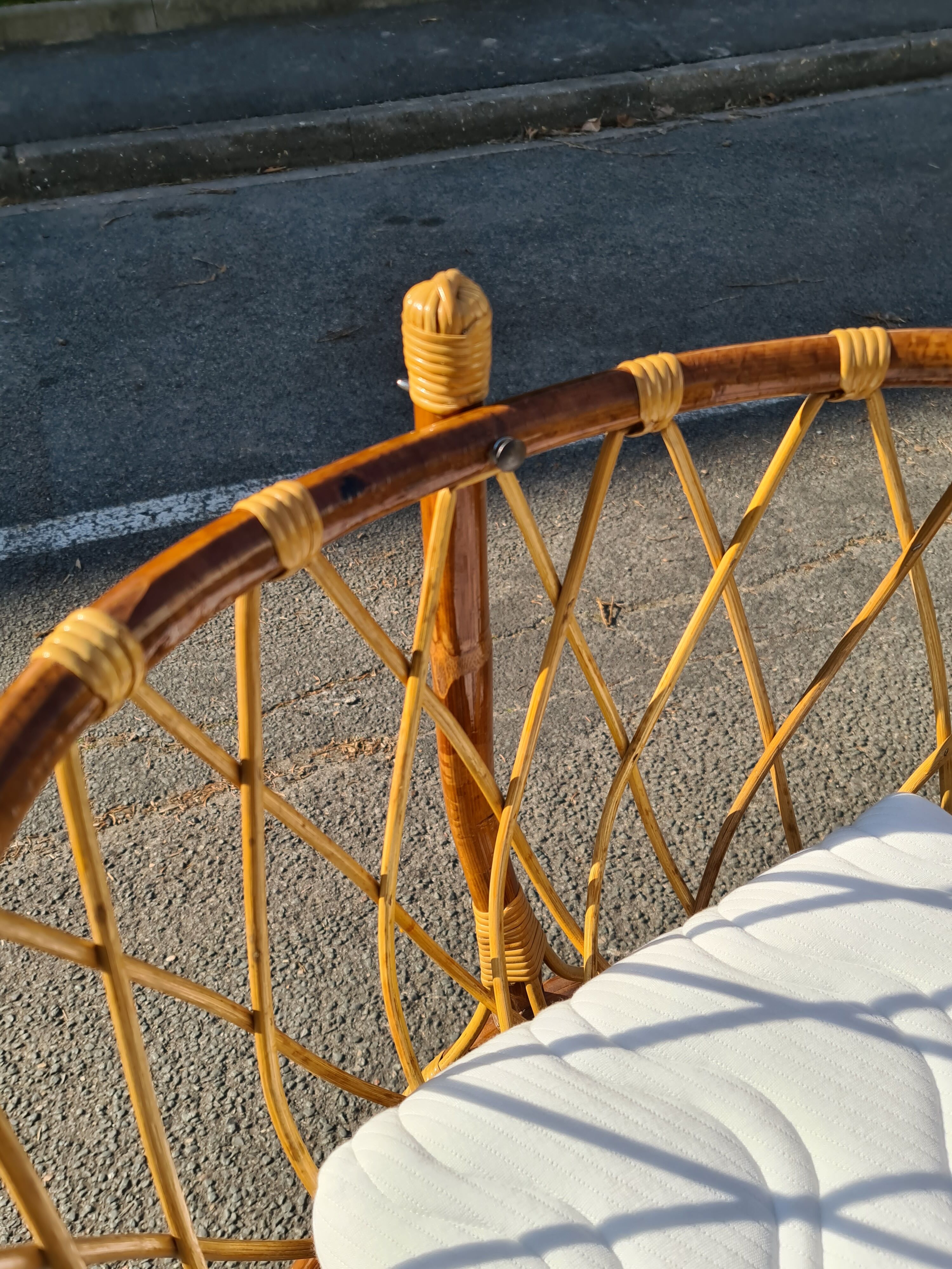 Cradle cot rattan bamboo vintage