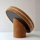 Mirror round support 1970 vintage Velvet 42cm