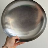 Large brushed stainless steel salad bowl