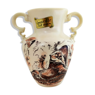 Amphora shaped vase in Art enamels signed
