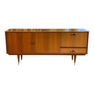 Scandinavian sideboard in solid wood and lacquered rosewood 220cm 1960
