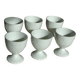 Service of 6 art deco white porcelain egg cups from Limoges
