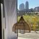 Rattan pendant lamp in the shape of a flower