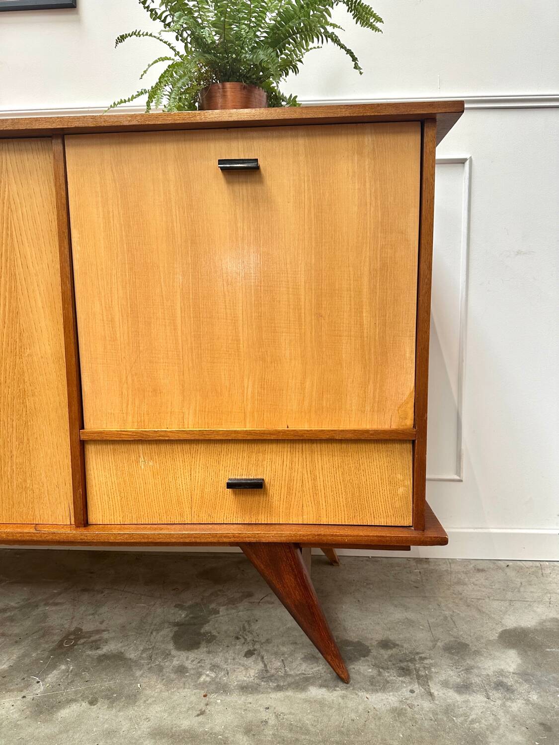 Vintage compass foot sideboard