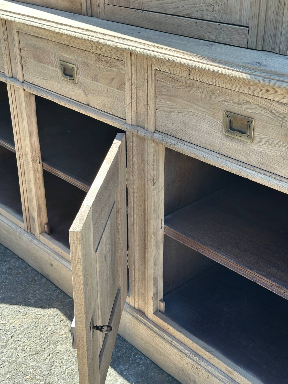 Raw oak dresser cabinet