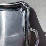 Rectangular silver metal tray