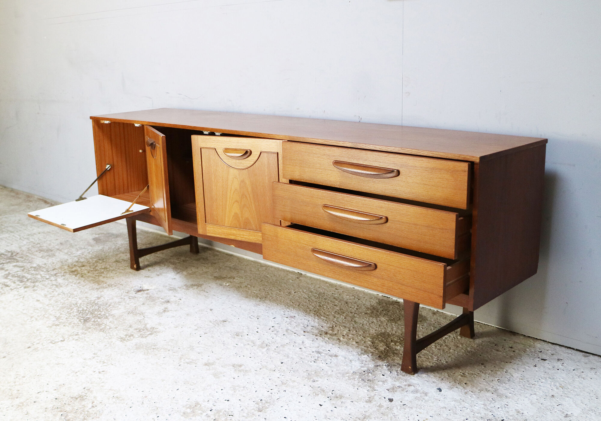1970’s mid century English sideboard by Elliots of Newbury