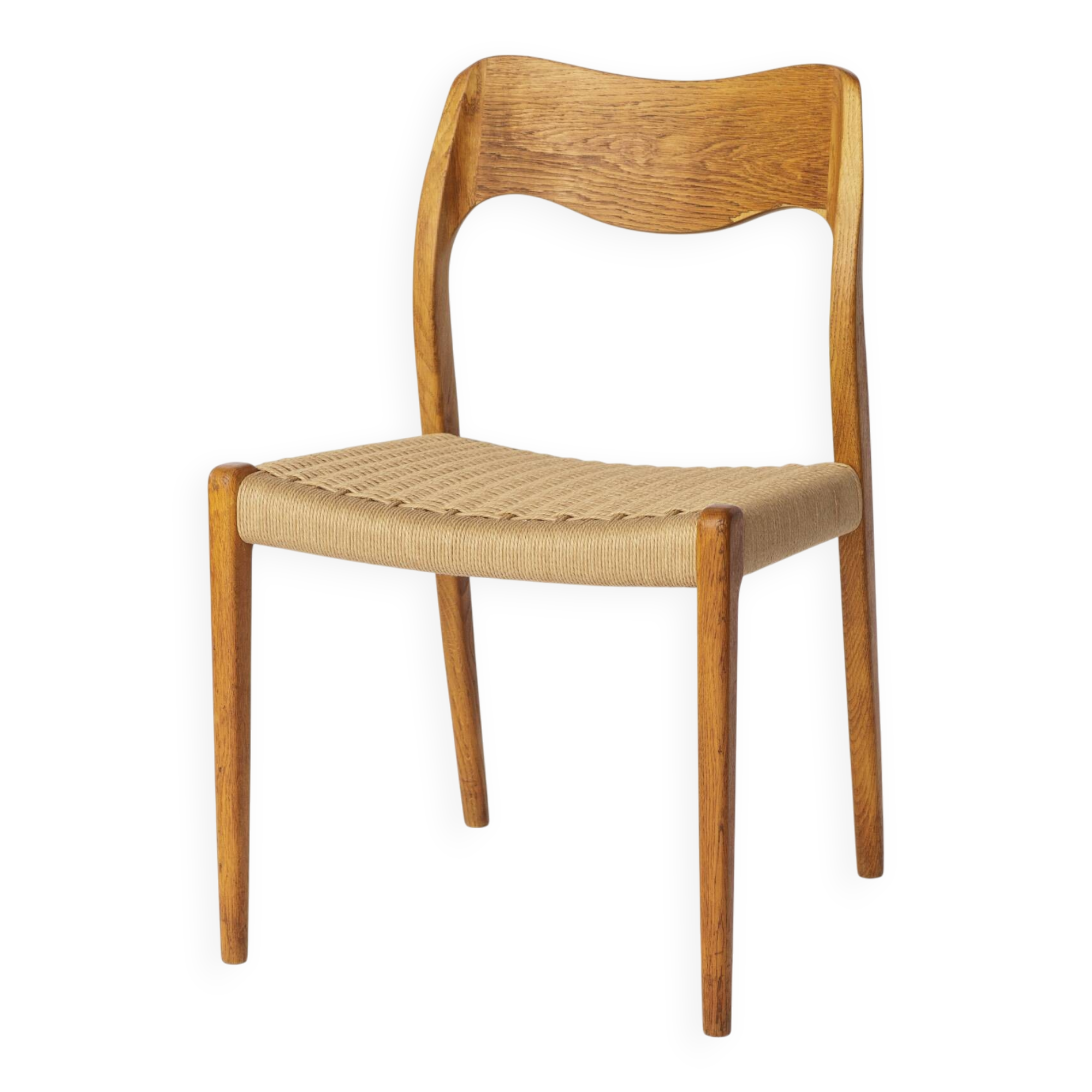 Niels Otto Møller Chair Model 71 – Danish Oak, New Papercord, 1960s