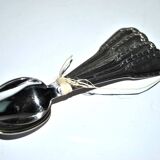 Set of 6 old teaspoons in silver metal - tulip frieze - Goldsmith Boulenger 1900 14cm