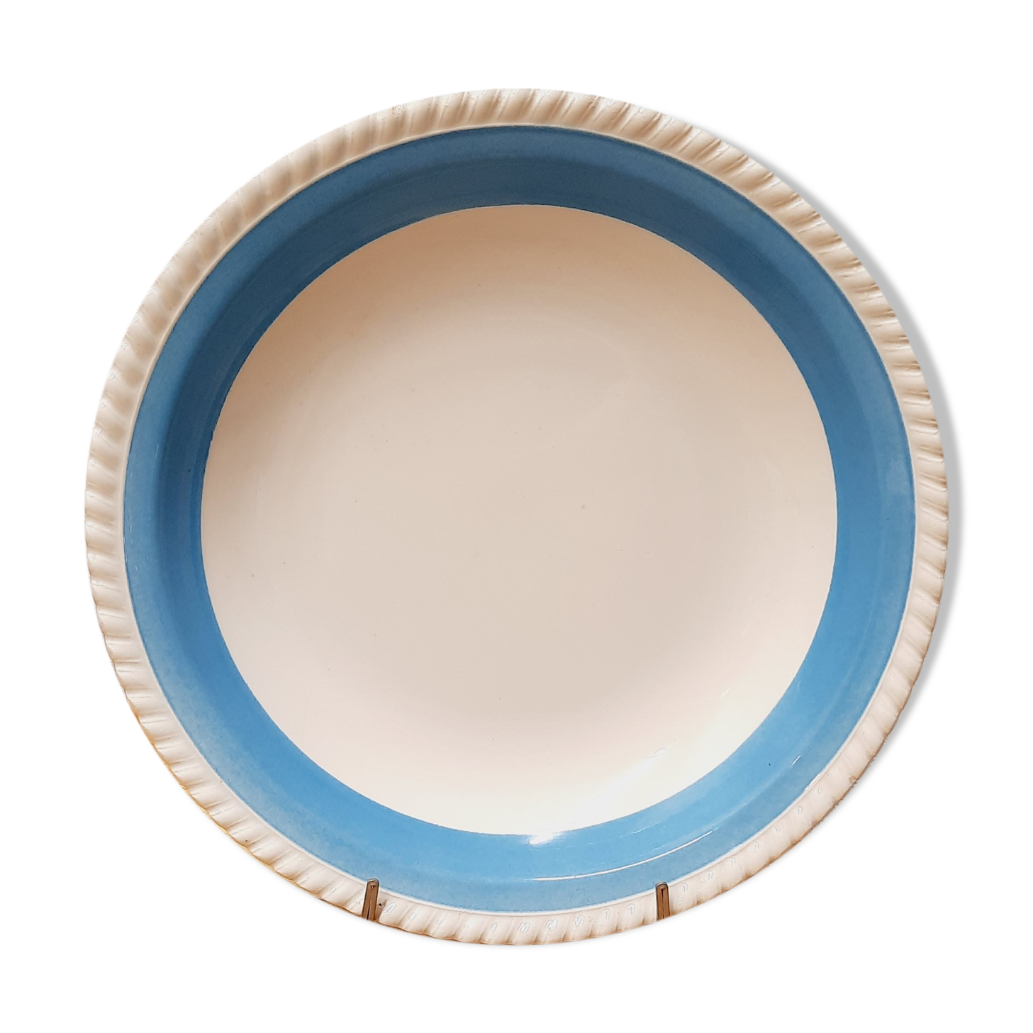 Serving dish Badonviller azure blue