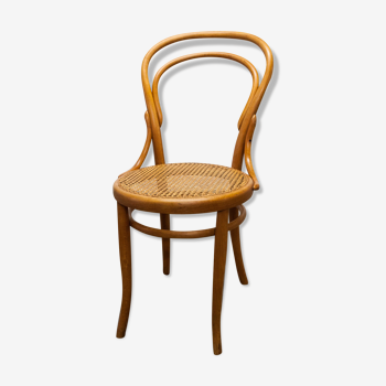 Bistro chair curved wood 1980 honey cannage