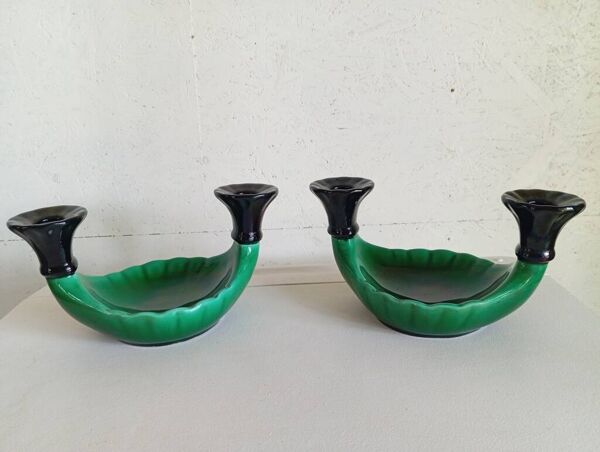 Paire de bougeoirs art déco Paul Milet pour Sèvres