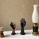 Vase ring pair of hand black ceramic vintage 80s