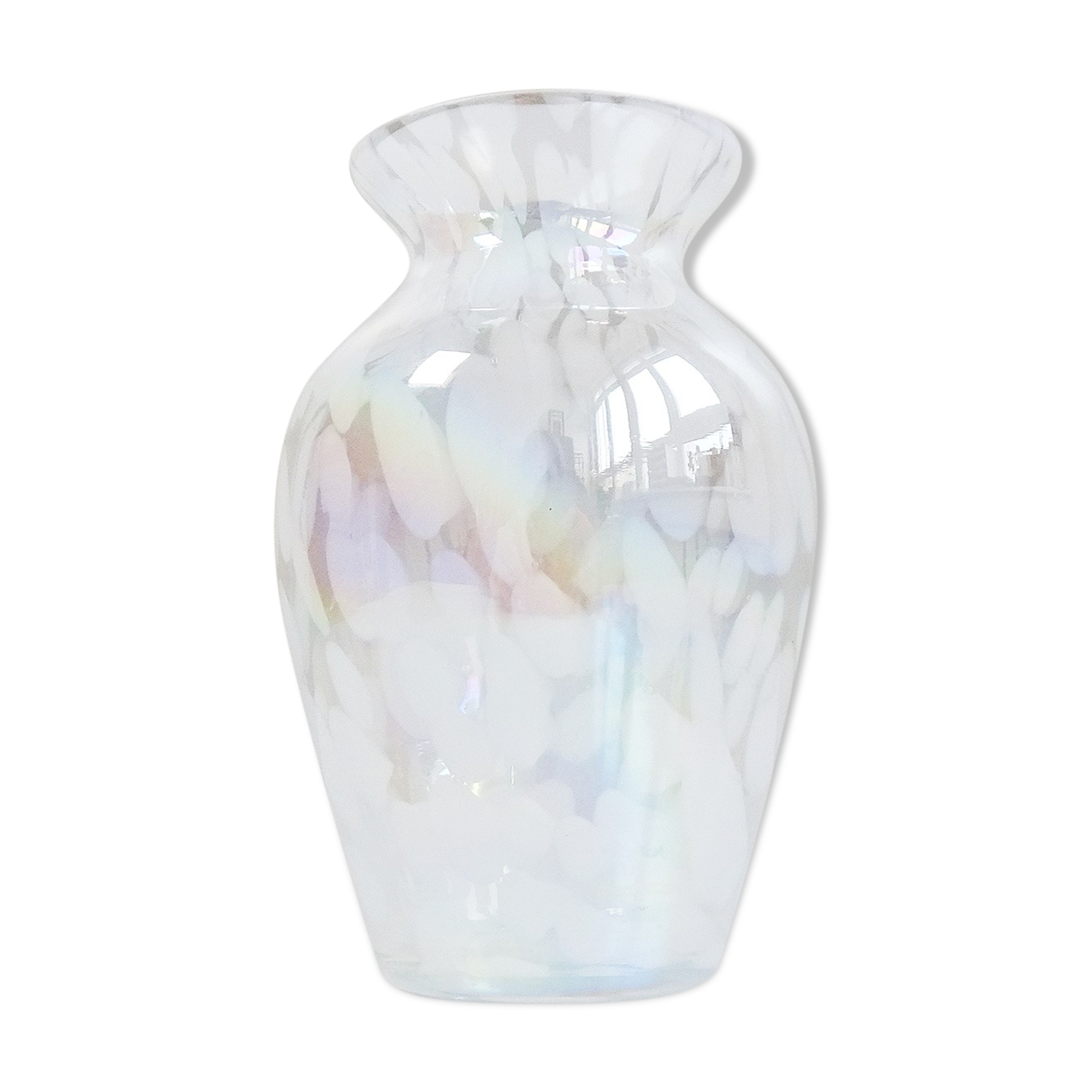 Glass vase iridescent, 80s
