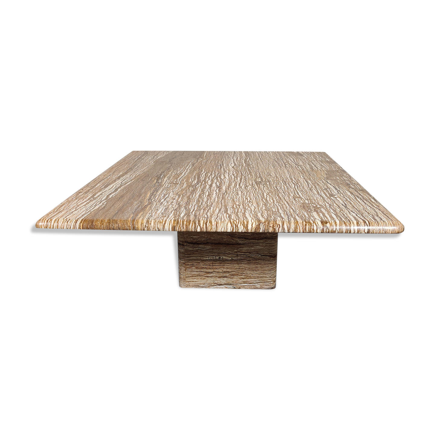 Vintage Italian travertine coffee table, 70s