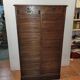 Old double curtained oak filing cabinet