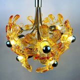 Mid-Century Murano Amber Chandelier by Mazzega, Italy, 1970s