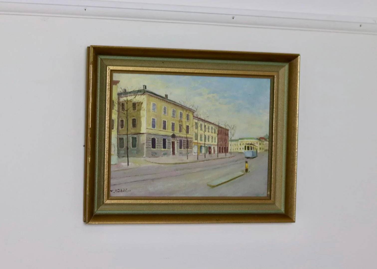 Peinture à l'huile sur toile suédoise du milieu du siècle « Göteborg »