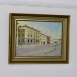 Peinture à l'huile sur toile suédoise du milieu du siècle « Göteborg »