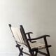"Safari" folding chair in wood and ecru canvas, 1960s/1970s.