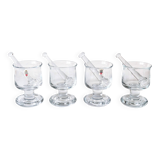 4 verres à grog et mélangeurs, Holmegaard années 70