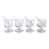 4 verres à grog et mélangeurs, Holmegaard années 70