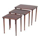 Nest Tables in Rosewood by Møbel Intarsia, Denmark, 1960s, Set of 3