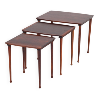 Nest Tables in Rosewood by Møbel Intarsia, Denmark, 1960s, Set of 3
