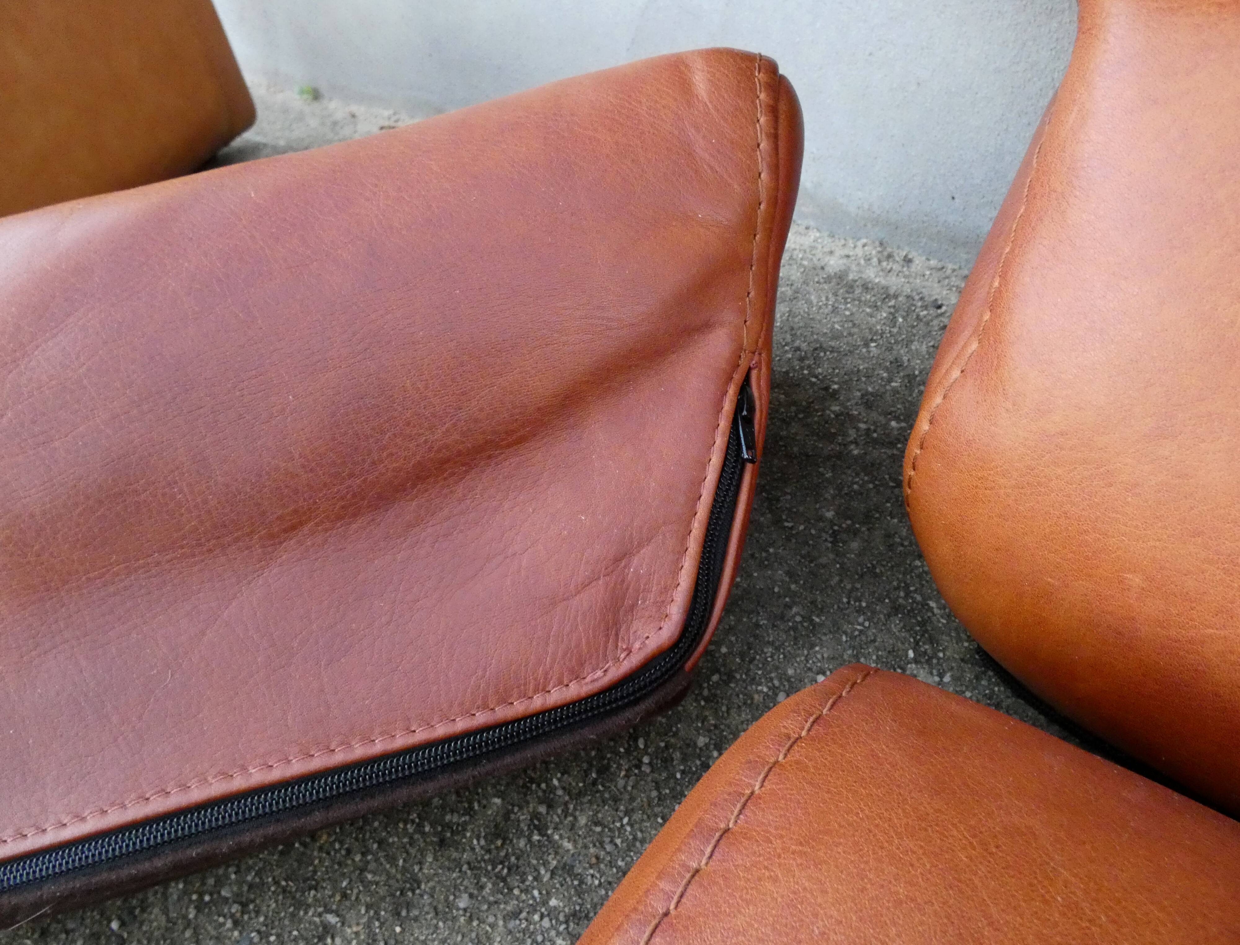 Vintage loft leather armchair DUVIVIER