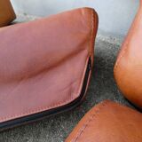 Vintage loft leather armchair DUVIVIER