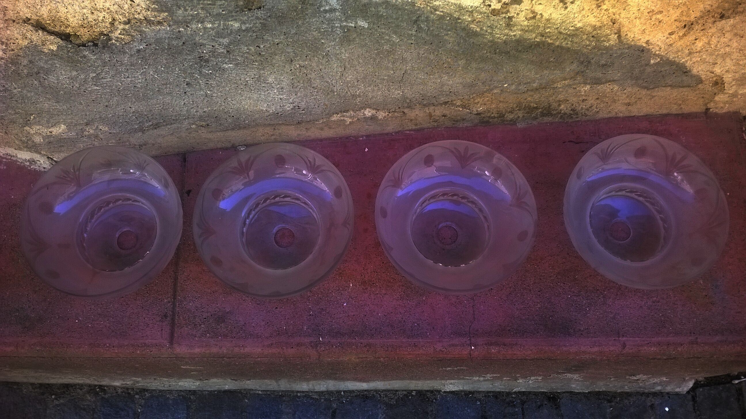 Series of four cups for chandelier