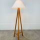Lampadaire tripode bois, années 80