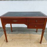 Black leather desk with extensions