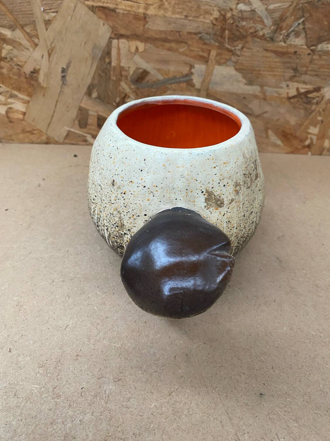 Old bruno dose pot breuil pottery mushroom shape