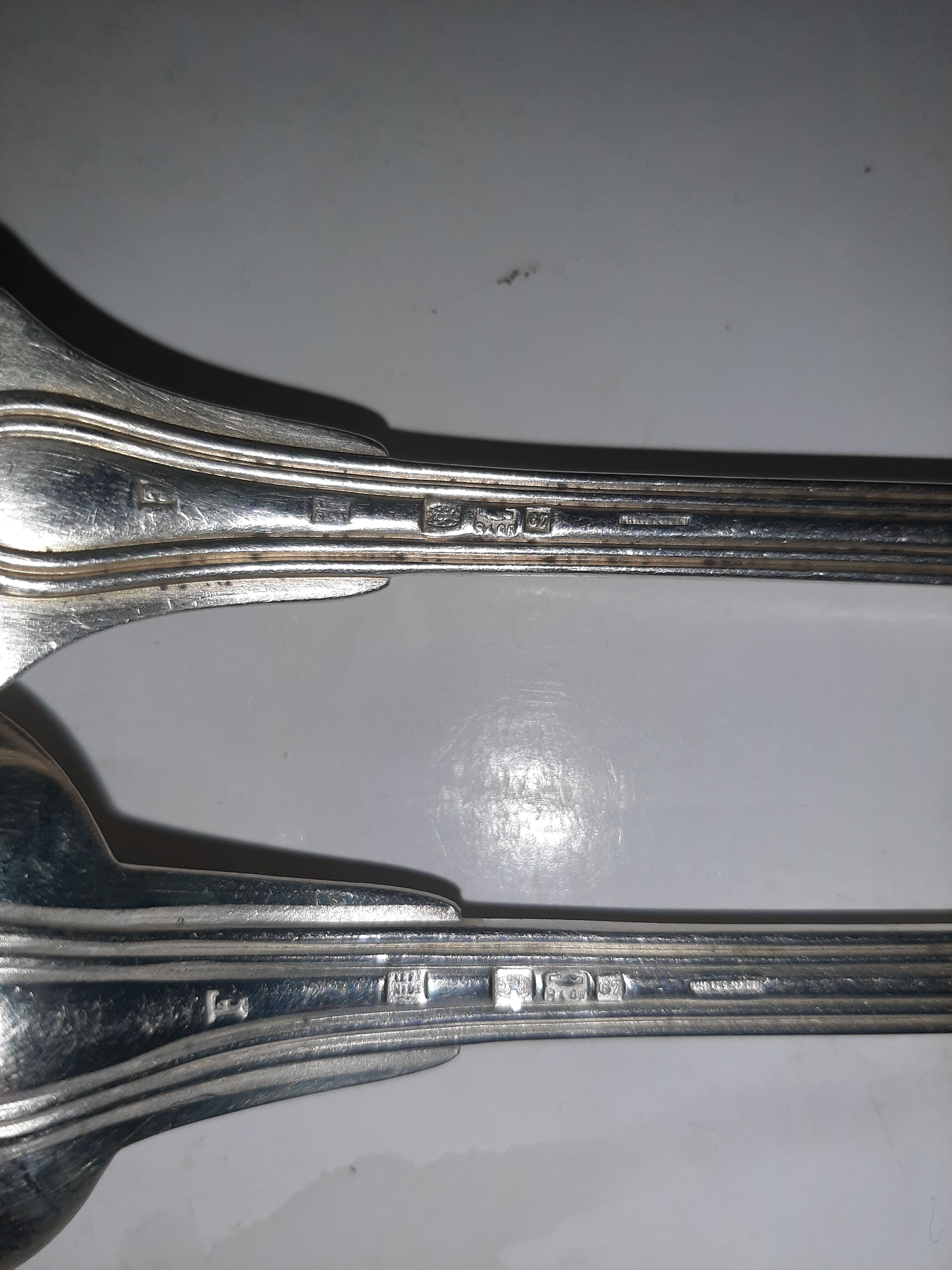 Antique silver monogram cutlery 'au filet' Christofle
