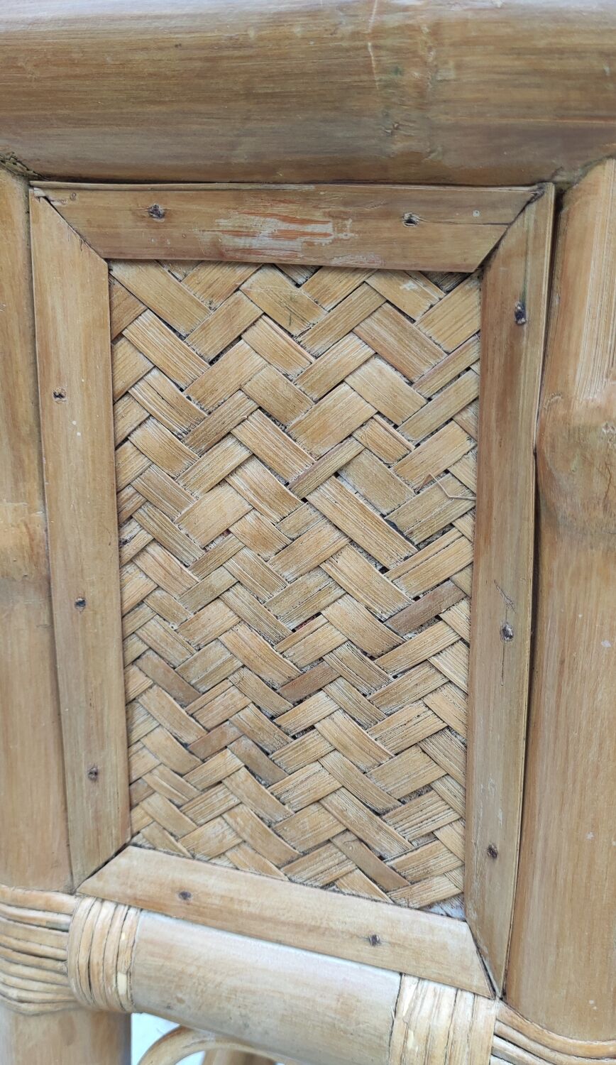 Pair of big bamboo stools 1970s
