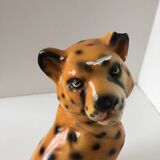 Vintage Leopard plaster statue